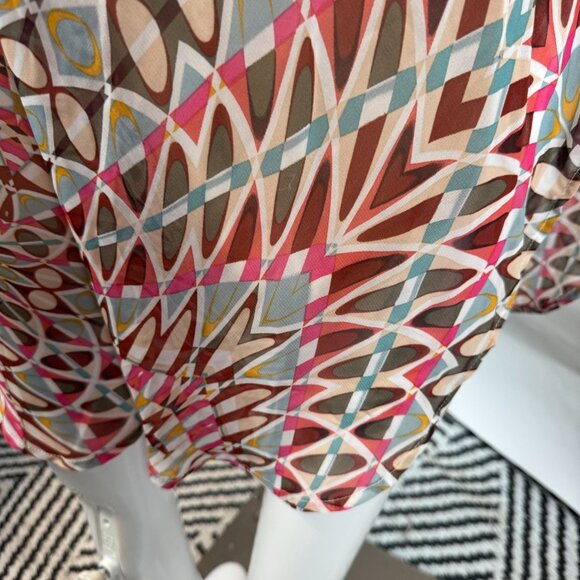 Chenault Womens Geometric Print High-Low Skirt S Polyester - Picture 13 of 16